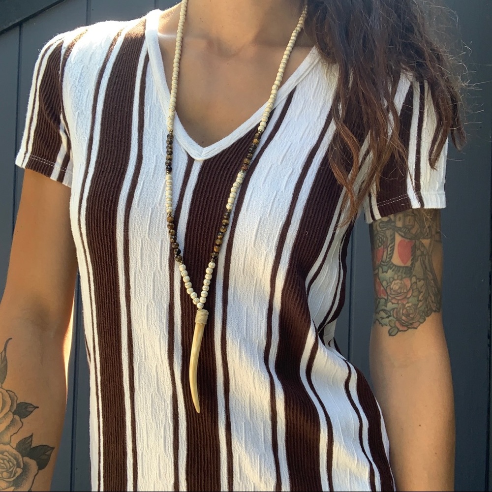 SOLD!!ZARA striped v-neck dress Sz S - Picture 4 of 5